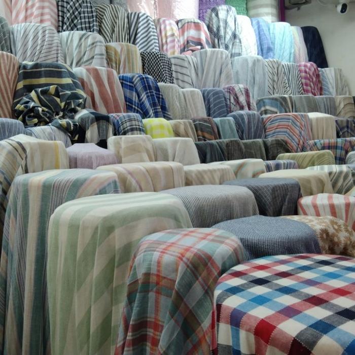 Ready- kain katun linen motif - katun linen - kain linen meteran (harga tertera permeter)
