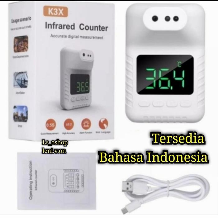 Termometer Otomatis K3X Infrared Dinding Wall Thermometer