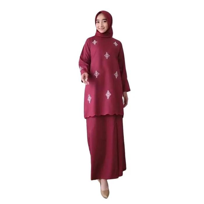 Baju kurung Melayu Bordir couple terbaru bahan katun toyobo Dress Wanita