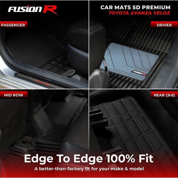 Fusion R Karpet Mobil 5D Mangkok Innova Reborn , Zenix , Fortuner, Rush Terios, BRV, Pajero Sport, C