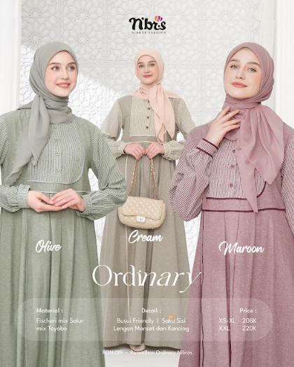 Gamis Motif Garis Nibras RON 019