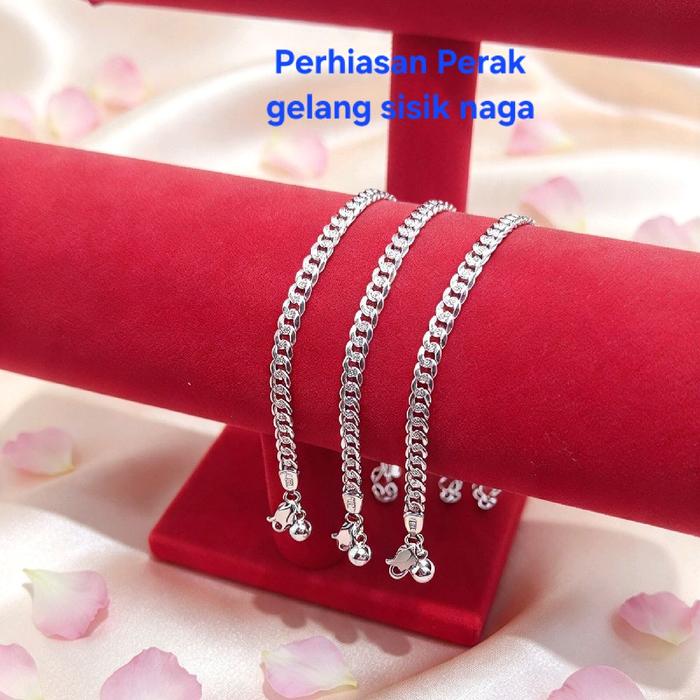 Gelang Perak 925.Gelang Sisik Naga