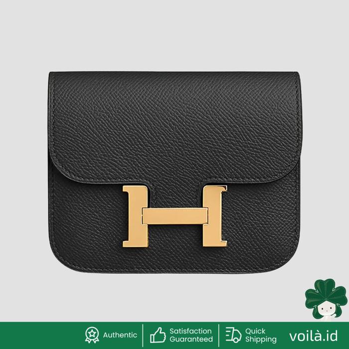 Voilaid Constance Slim Wallet Black Epsom Ghw