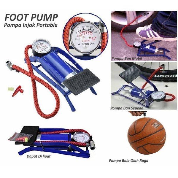 Foot Pump Pompa Angin Manual Kaki Injak - Sepeda, Mobil, Motor, Bola Pompa Kaki Injak Pompa Ban Moto