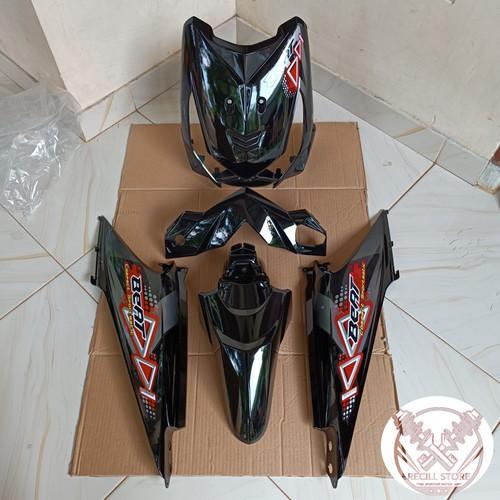 Fullset cover body halus+striping beat karbu warna hitam