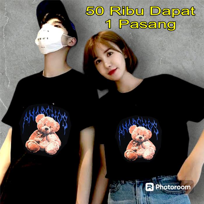 Kaos Couple Motif Beruang 50 Ribu 1 Pasang