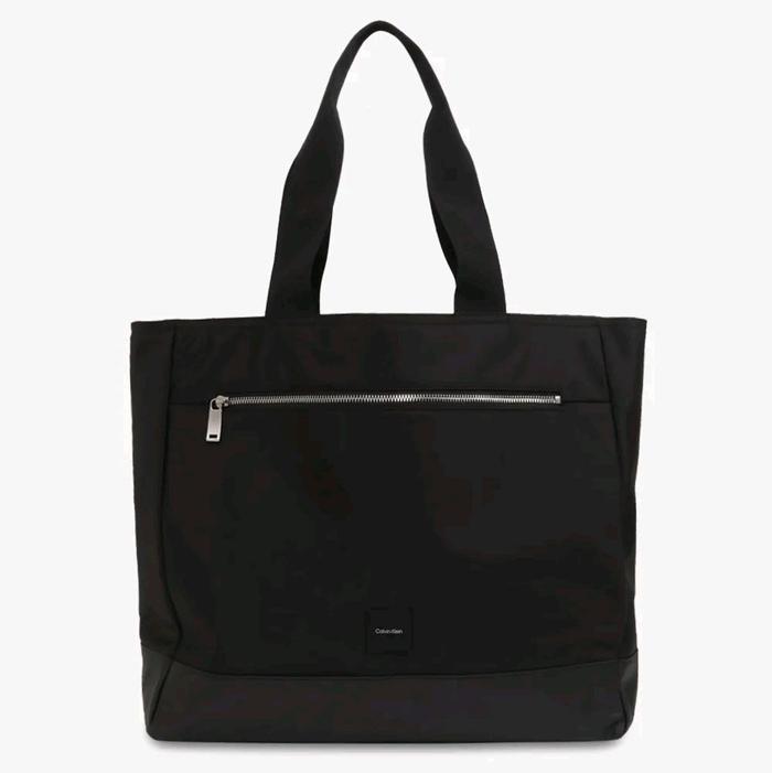 Calvin Klein UTILITY FRONT ZIP TOTE Original Tote Bag Pria - Black
