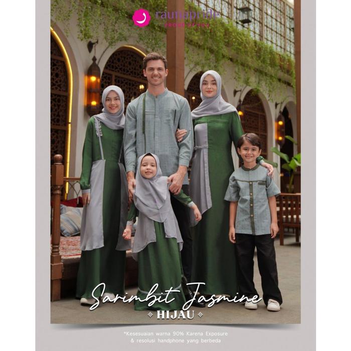 SALE Raunapride Busana Sarimbit Keluarga / SR - 09 Hijau / Fashion Muslim MURAH