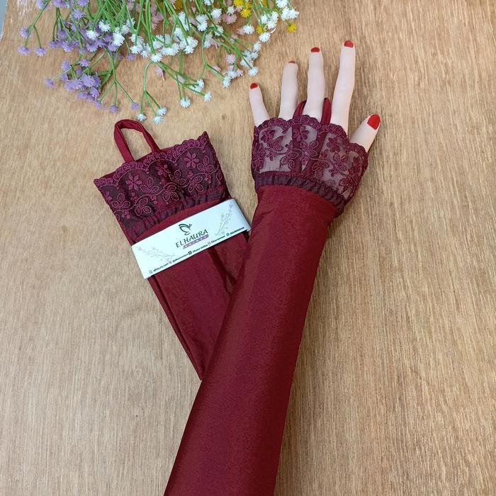 Manset Tangan Renda Besar | Handsock Renda Besar | Manset Cincin | Handsock Cincin Renda elhaura Mus