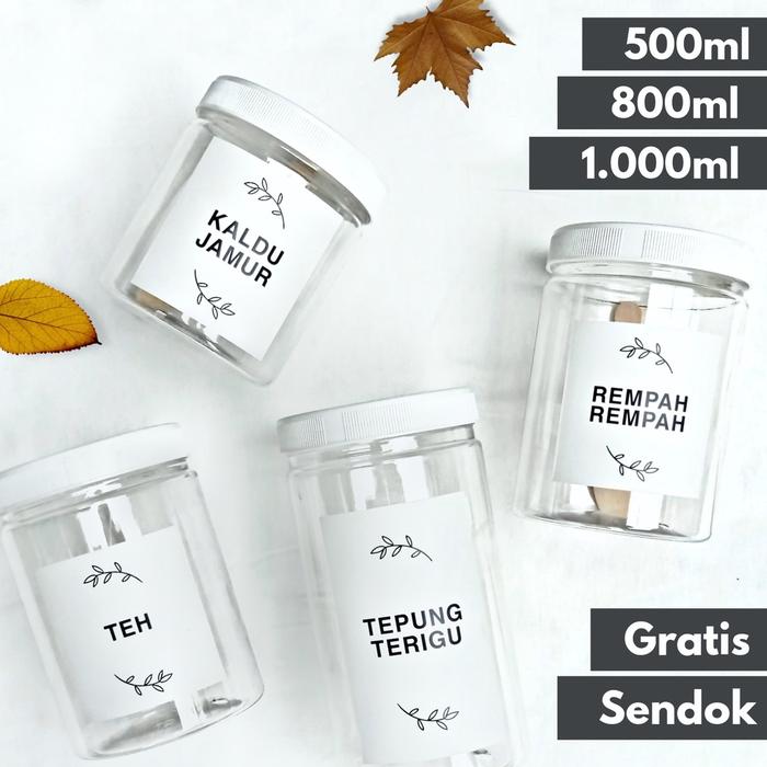 Toples Tempat Bumbu Dapur Aesthetic Free Label Waterproof