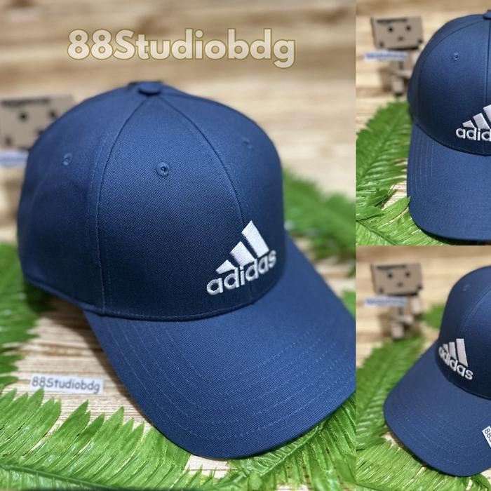 Topi Adidas - Adidas running cotton baseball cap unisex blue HN1067