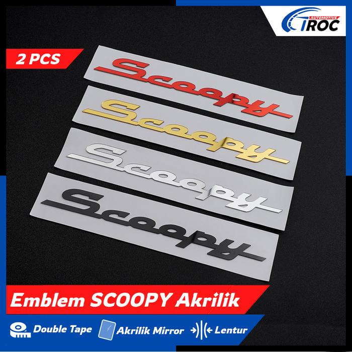 2PCS STIKER SCOOPY LATIN TIMBUL EMBLEM SCOOPY LATIN TIMBUL 3D MIROR LOGO SCOOPY LATIN STICKER SCOO