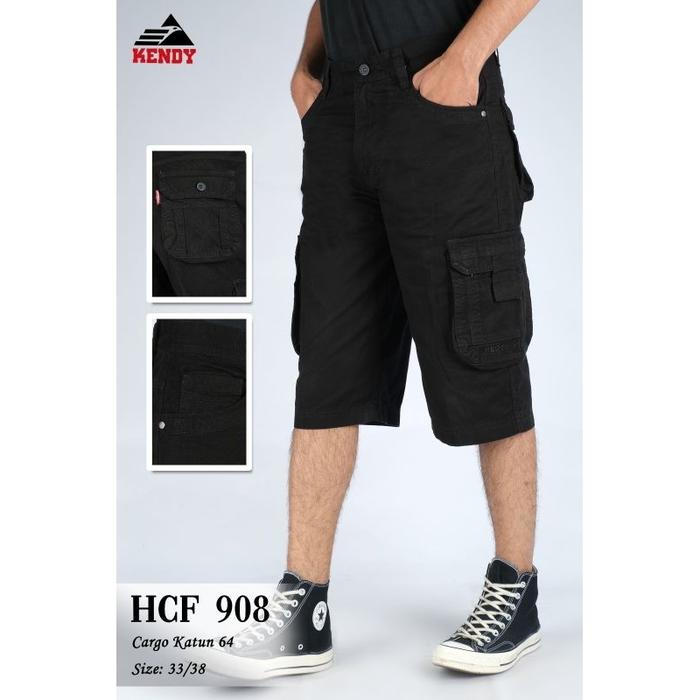 Celana Kendy Cargo pendek HCF Hitam || 005