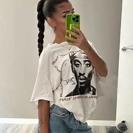 Kaos 2Pac 90's HipHop - Pakaian Wanita Atasan Baju