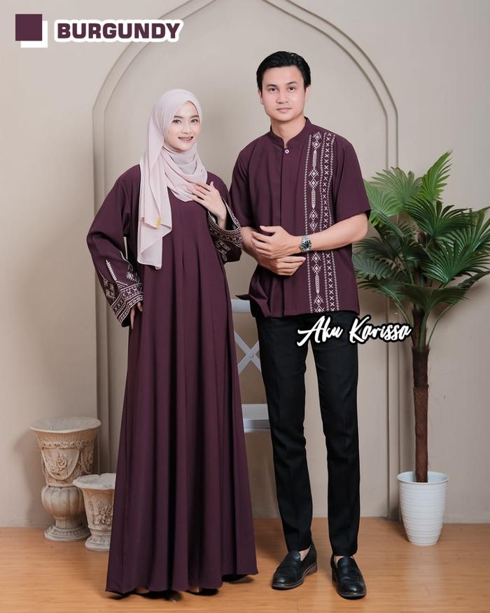 ZAFRAN ZAFIRA COUPLE LEBARAN TERBARU 2026 SABRINA PREMIUM MIX BORDIR AKU KARISSA Bahan Sabrina Anti 