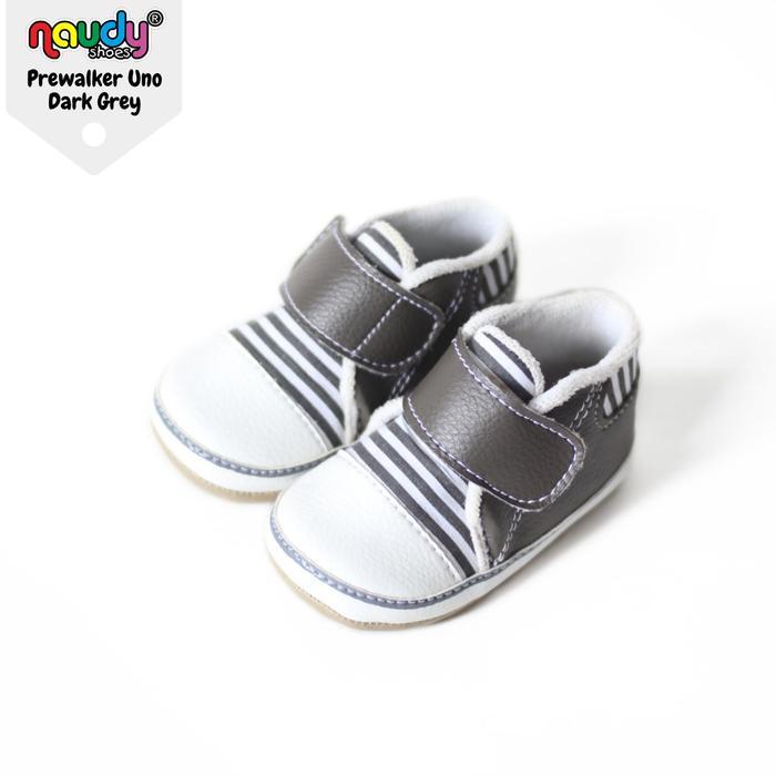 Prewalker - Sepatu Bayi | Naudy Baby Shoes | Uno | Dark Grey