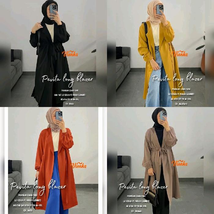 PEVITA LONG BLAZER LINEN RAMI JUMBO LD 120 CM SIZE XXL