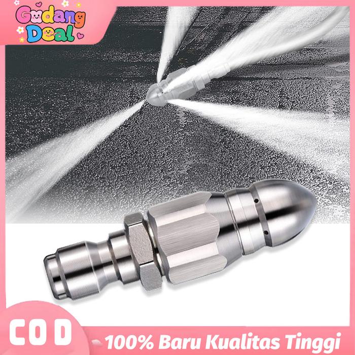 Tekanan Tinggi Nozzle Sewer Kepala Nozzle Jet Cleaner Nozzle Lubang 7 Bahan Stainless Steel