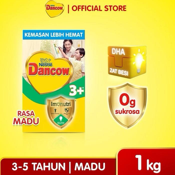 Nestle Dancow 3+ Madu/Vanilla 1 kg untuk Anak 3-5 Tahun dengan DHA & Zat Besi Tanpa Sukrosa Bayi Box
