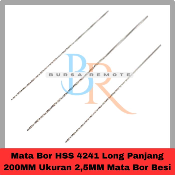 Mata Bor HSS 4241 Long Panjang 200MM Ukuran 2,5MM Mata Bor Besi