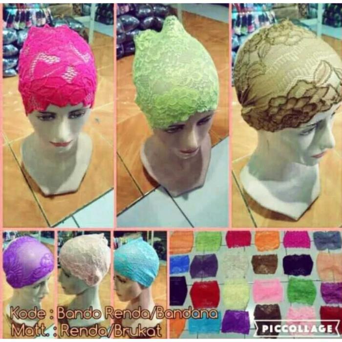 terlaris 5 pcs ciput bandana brokat/ inner bandana brokat pesta/dalaman jilbab