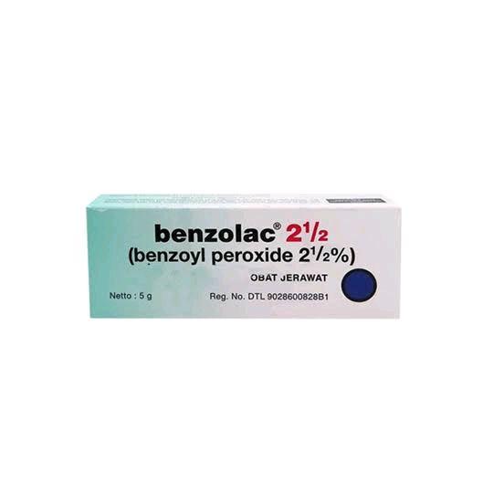 Benzolac Gel 2.5% 5g Per Tube Salep Jerawat - Obat Bebas untuk Akne Vulgaris dengan Benzoyl Peroxide