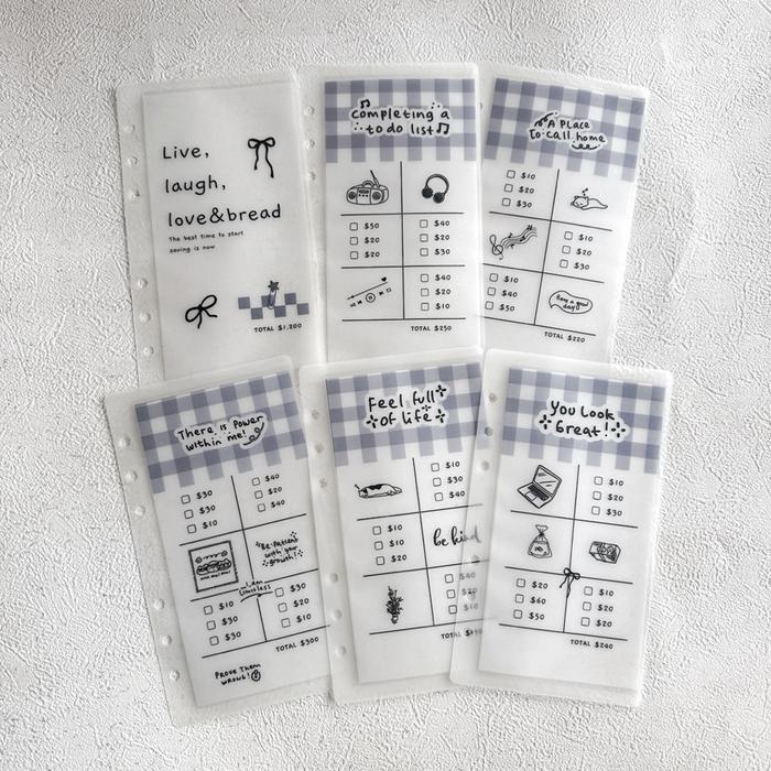 (isi 6) korean saving challenge / cash envelope/ amplop binder A6