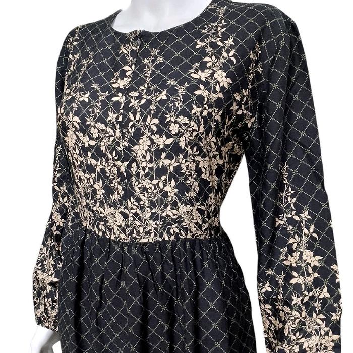 MENARIO Gamis Vines Dress Rayon Premium Casual Formal All Size