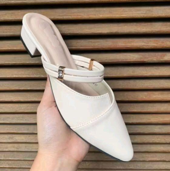 sandal selop hak 3cm TDV 3cm
