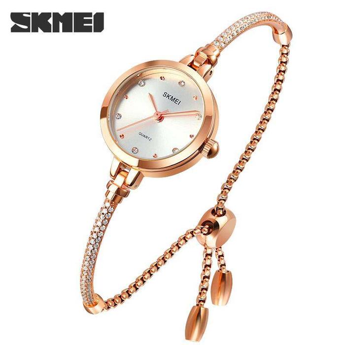 Jam Tangan Wanita Model Gelang Serut Anti Luntur SKMEI 1805 Analog Fashion Elegan