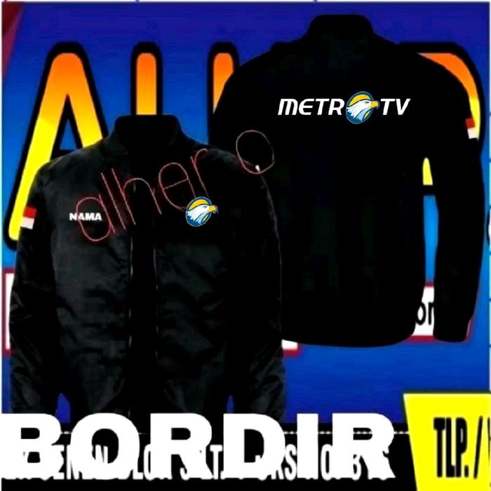ready stok full bordir jaket bordir metro TV Jaket metro TV Jaket bomber metro TV Jaket kerja metro 