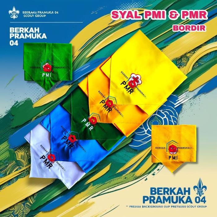 SYAL SCRAFT LEHER PMR MADYA WIRA SD SMP SMA BAHAN KATUN BORDIR VARIASI LENGKAP Anak