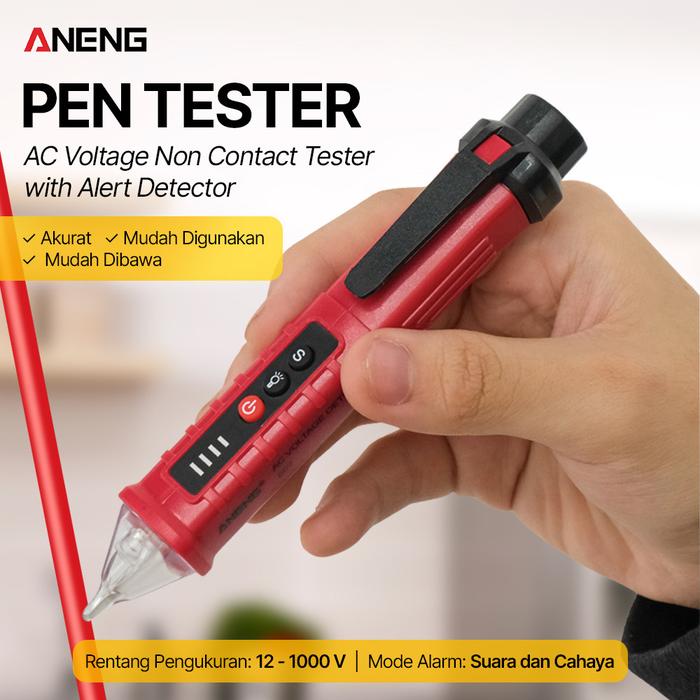 Tester Pen Non Contact AC Voltage Alert Detector 12 - 1000 V - VD802 - Red
