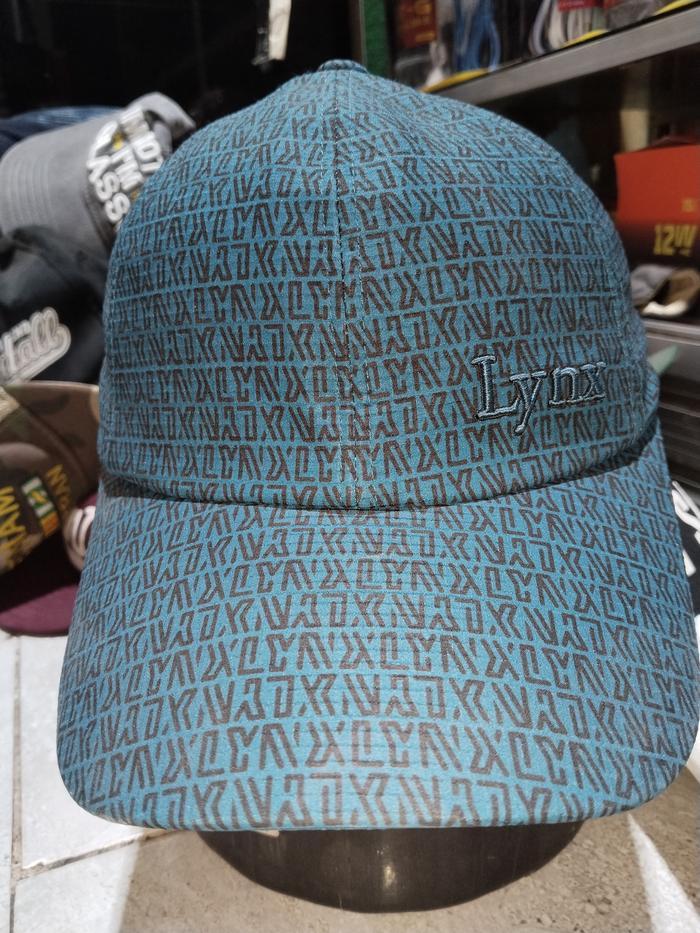 Topi Lynx All-Over Monogram Turquoise Cap Turquoise / Teal - Preloved