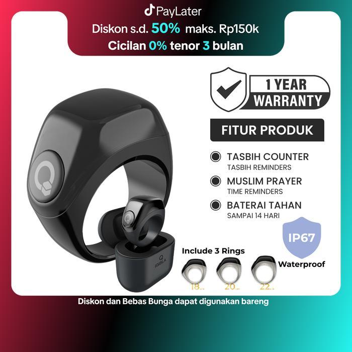 TERBAIK iQibla Zikr Ring Jood J01 Smart Tasbih Digital Hitung Zikir Harian Muslim Modern Baterai Tah
