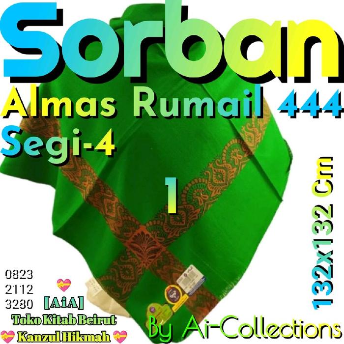Ai-Kh5sar Sorban Almas Rumal 444 Segi Empat 132x132 Cm Original By Ai-Collections - AiA TikTok Kanzu