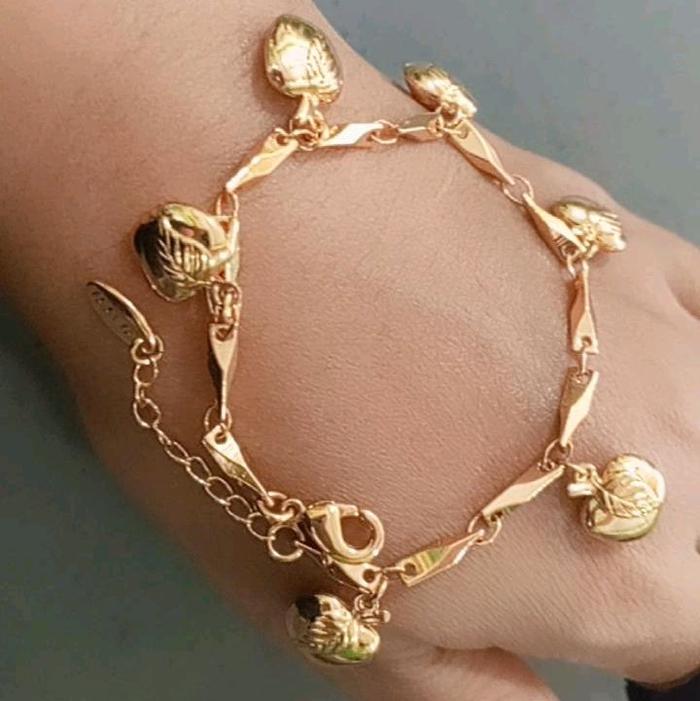 Gelang Dewasa Rantai Rumbai YAXIYA Lapis Emas