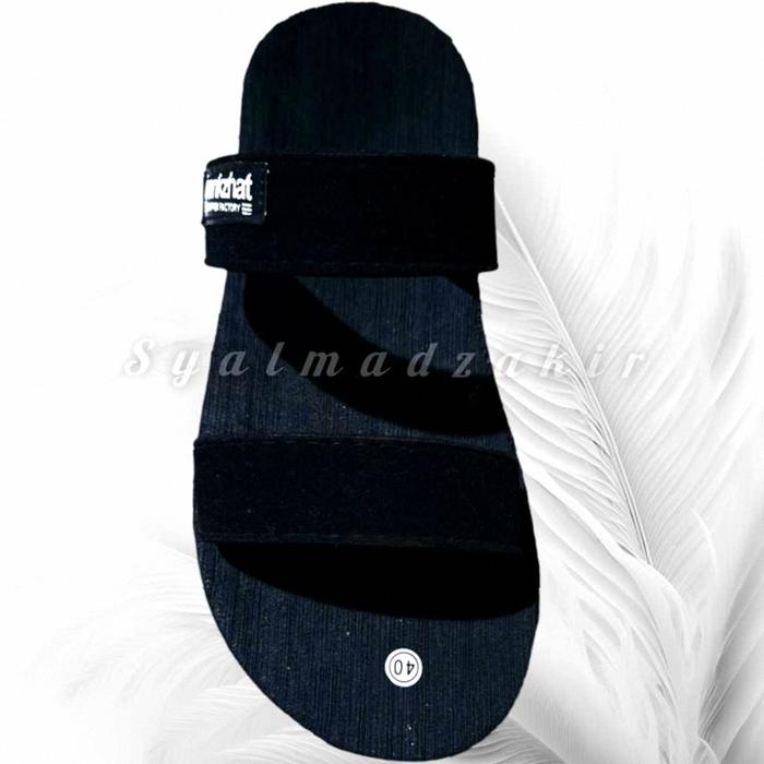 SANDAL SLOP SLIDE PRIA BANKZHAT FULL BLACK SENDAL KOKOP PRIA | Kekinian