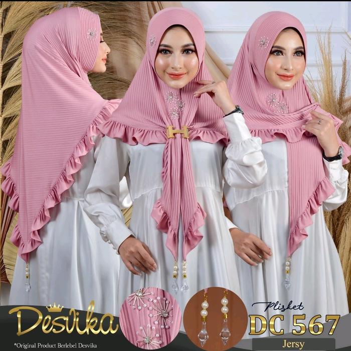 hijab  Desvika plisket segitiga  instan code 567