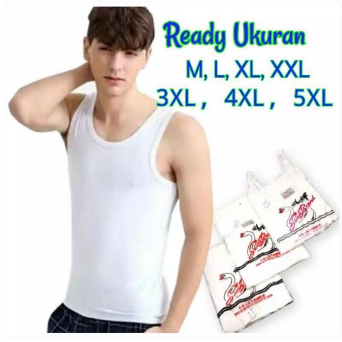 SINGLET SWAN BRAND KAOS PUTIH KAOS KUTANG IMPORT CHINA