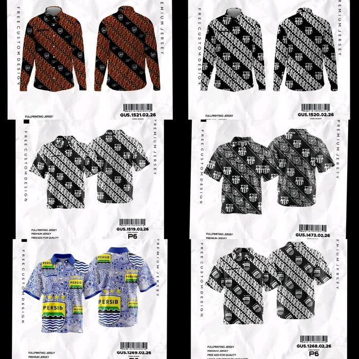 Kemeja Batik Barca Printing/Kemeja Batik Persib/Batik Arzhenal/Batik Barca