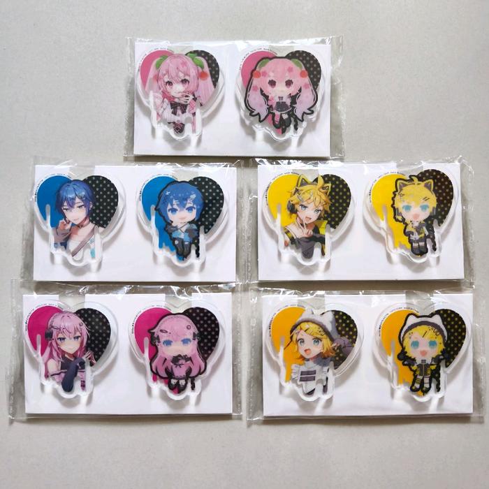 Official Merch Vocaloid Acrylic Badge Set Hatsune Miku Kaito Kagamine Rin Len Luka Sakura Subculture