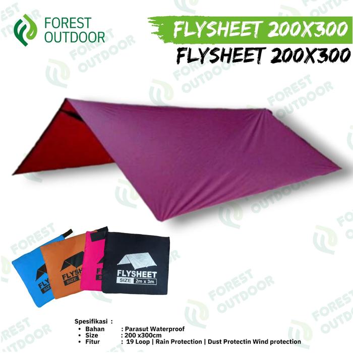 Flysheet 2x3 bivak traptent / flysheet atap tenda /terpal tenda camping / flysheet waterproof / atap