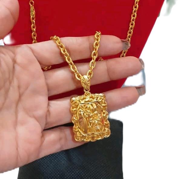 Kalung Medan Sultan Ukuran 60 cm Warna Mas 24 London Bahan Tembaga Impor Kwalitas 2 Tahunan untuk Ta