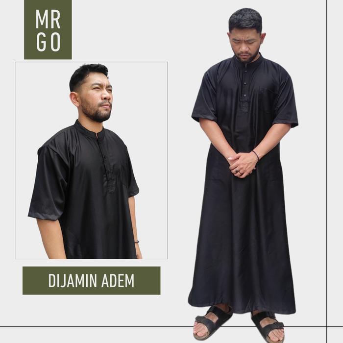 MRGO | Gamis Jubah Pria Toyobo Premium Adem Thobe Dewasa – Bahan Tebal Halus Tidak Kusut Hitam Putih