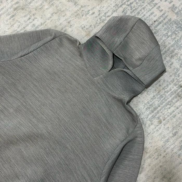 jaket hoodie uniqlo scuba grey xl