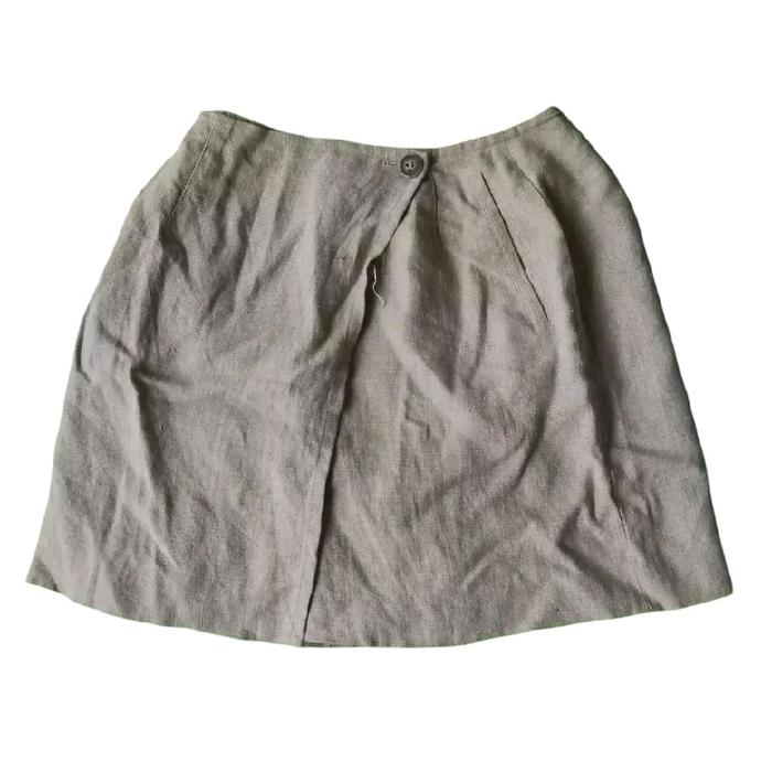 Vintage 90s Junko Koshino Japanese Archive Linen Wrap Skirt Rok Cewek Wanita Original Second Korea J