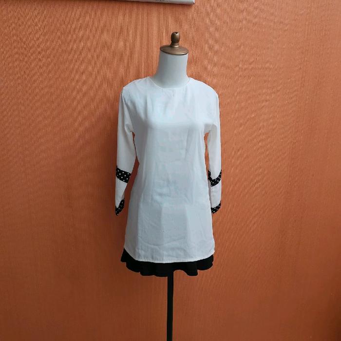 atasan wanita putih polOS TWINKLE cewek S blouse bersih