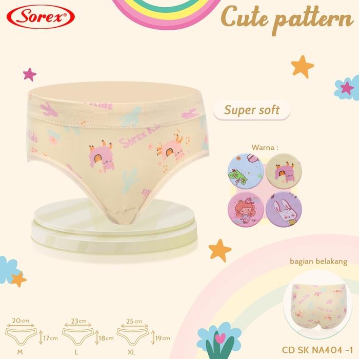[ 6pc ] CD Sorex Anak NA 404 - 1 / Celana Dalam Anak Remaja Perempuan na404 Super Soft - Bwr