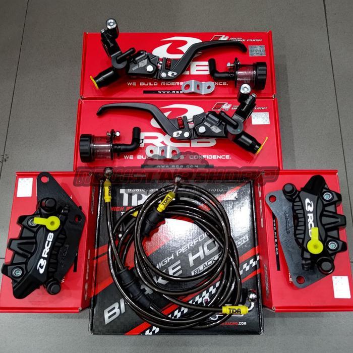 Paketan Master Rem RCB E4 Plus 15mm Set Kanan Kiri + Kaliper RCB S26 Series 2 Piston + Selang Rem TD